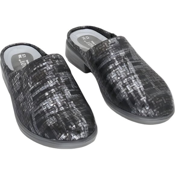 Naot Lodos Mixed Metallic Leather Mule Slip-On Gray Women's EU 36 - Picture 1 of 6
